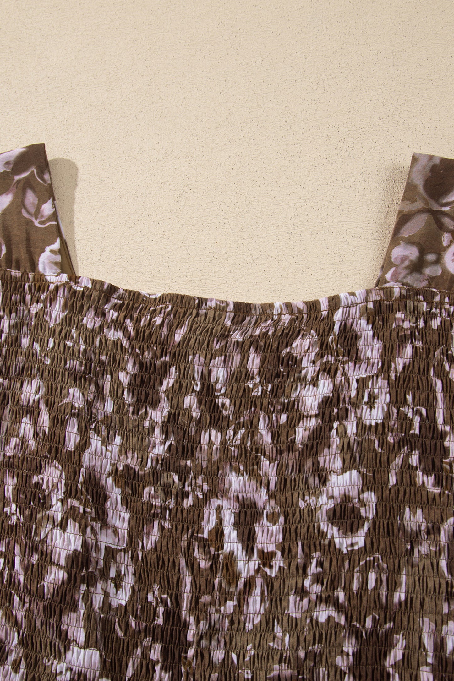 Brown Floral Print Mini Shift Dress