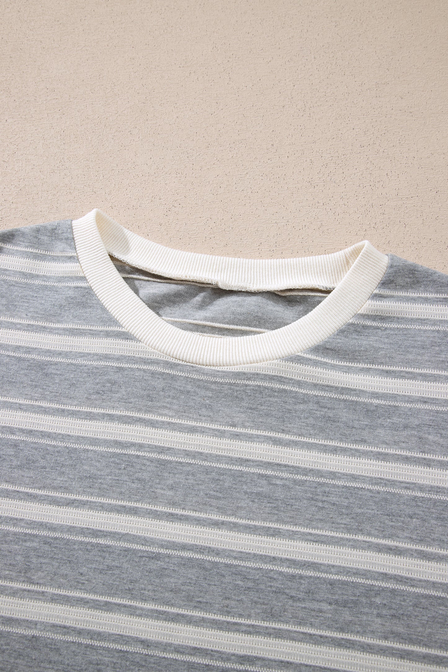 Gray Stripe Long Sleeve Tunic Top