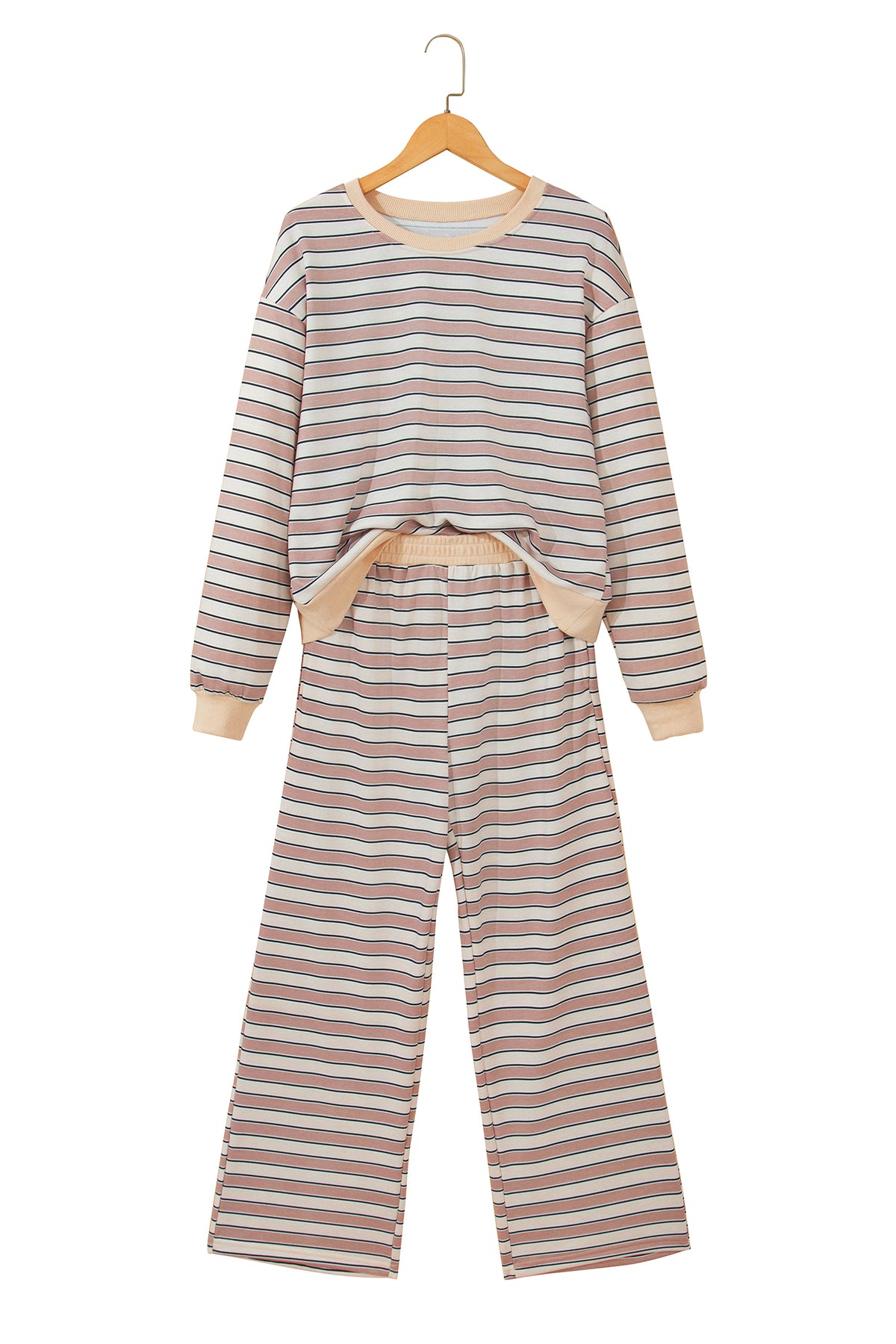 Khaki Stripe Pants Set