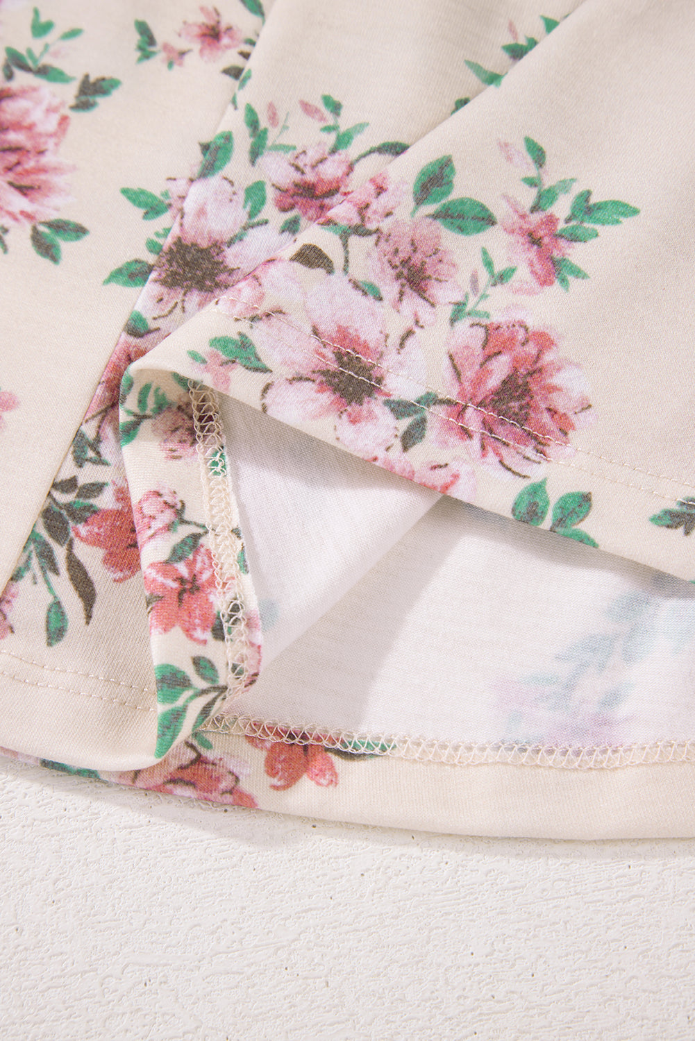 Floral Print Pleated Loose Fit Blouse