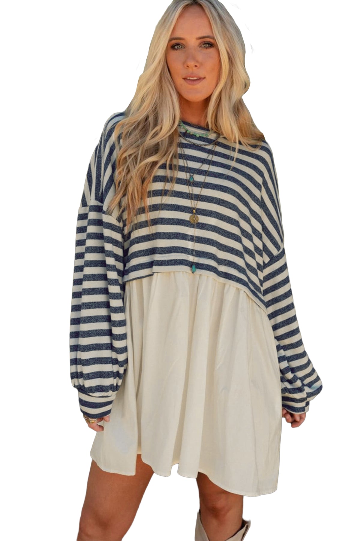 Blue Stripe Mini Dress