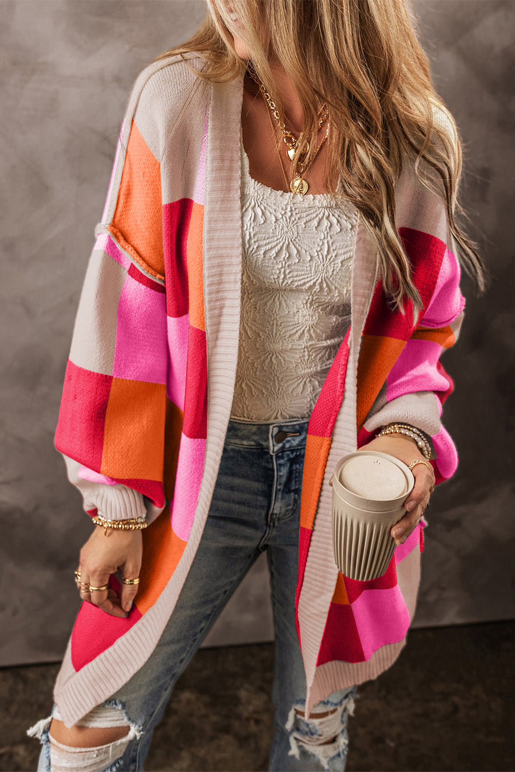 Checkered Vibrant Cardigan