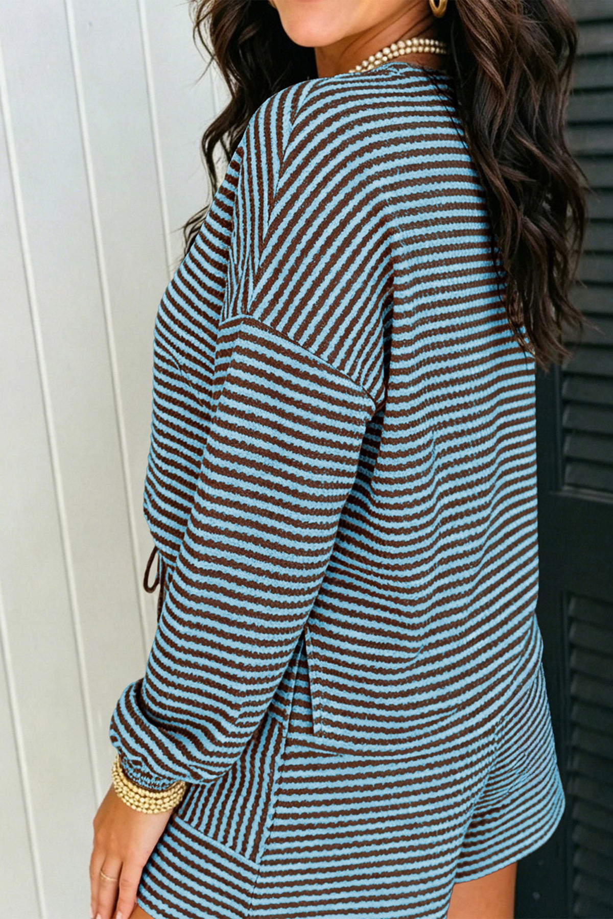 Stripe Two Piece Short Set