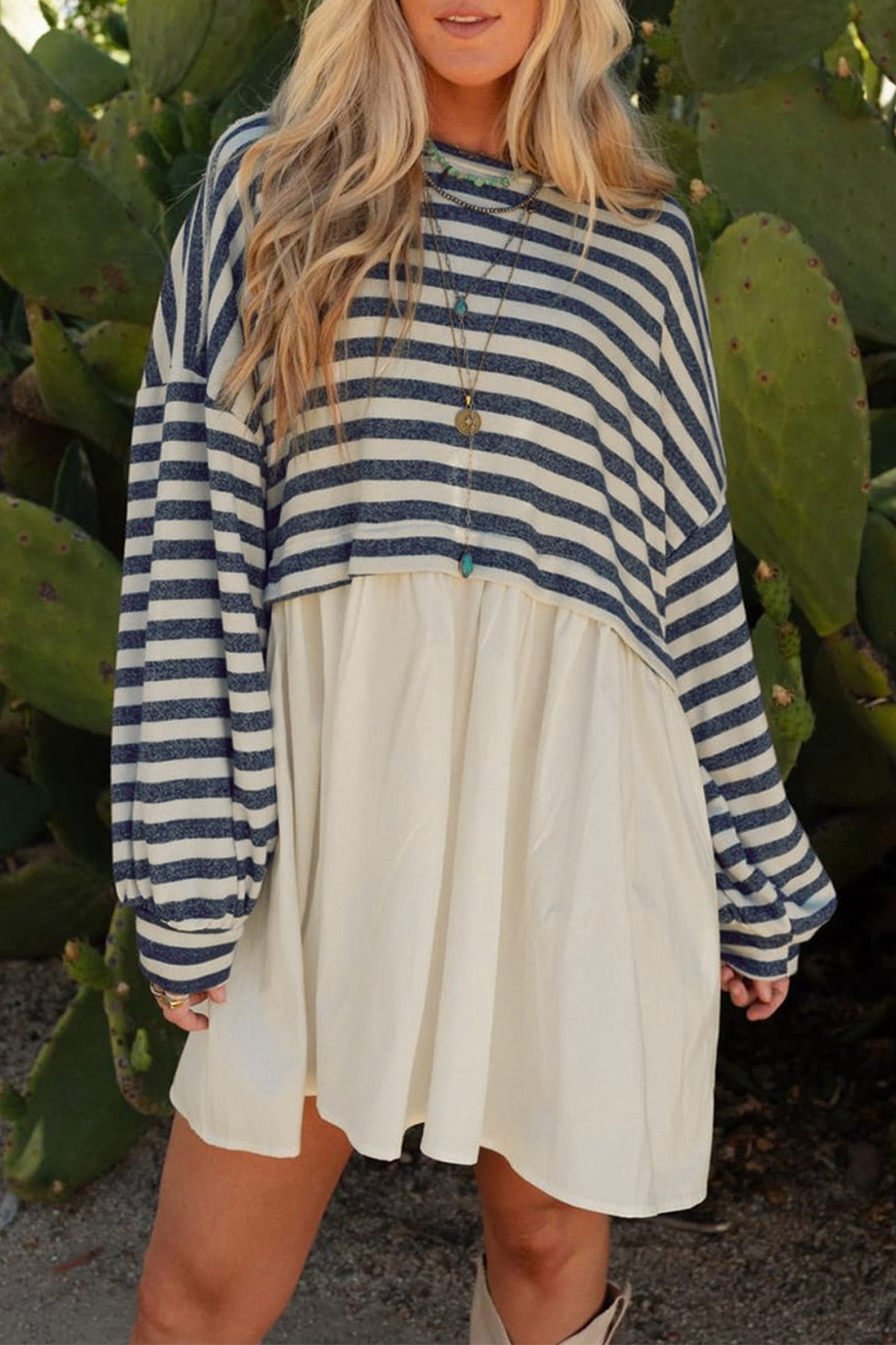 Blue Stripe Mini Dress