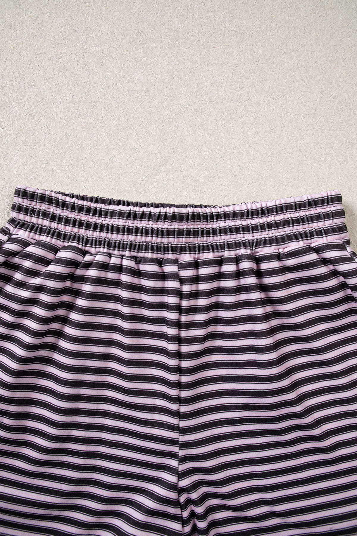 Stripe Long Sleeve Oversized Top & Shorts Set