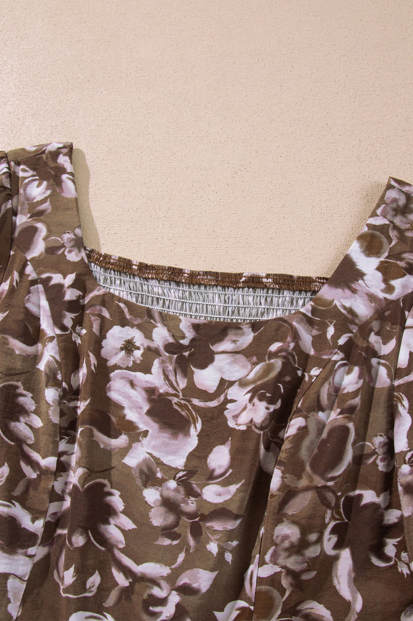 Brown Floral Print Mini Shift Dress