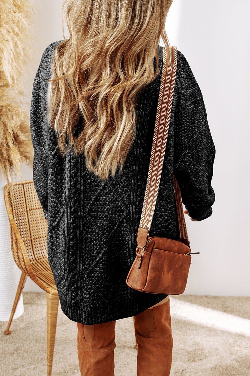 Cable Knit Drop Sweater Dress