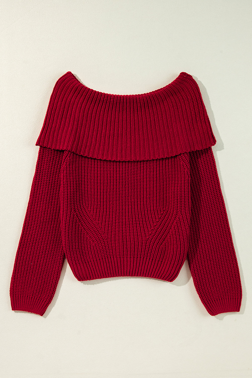 Red Off-the-shoulder Sweater