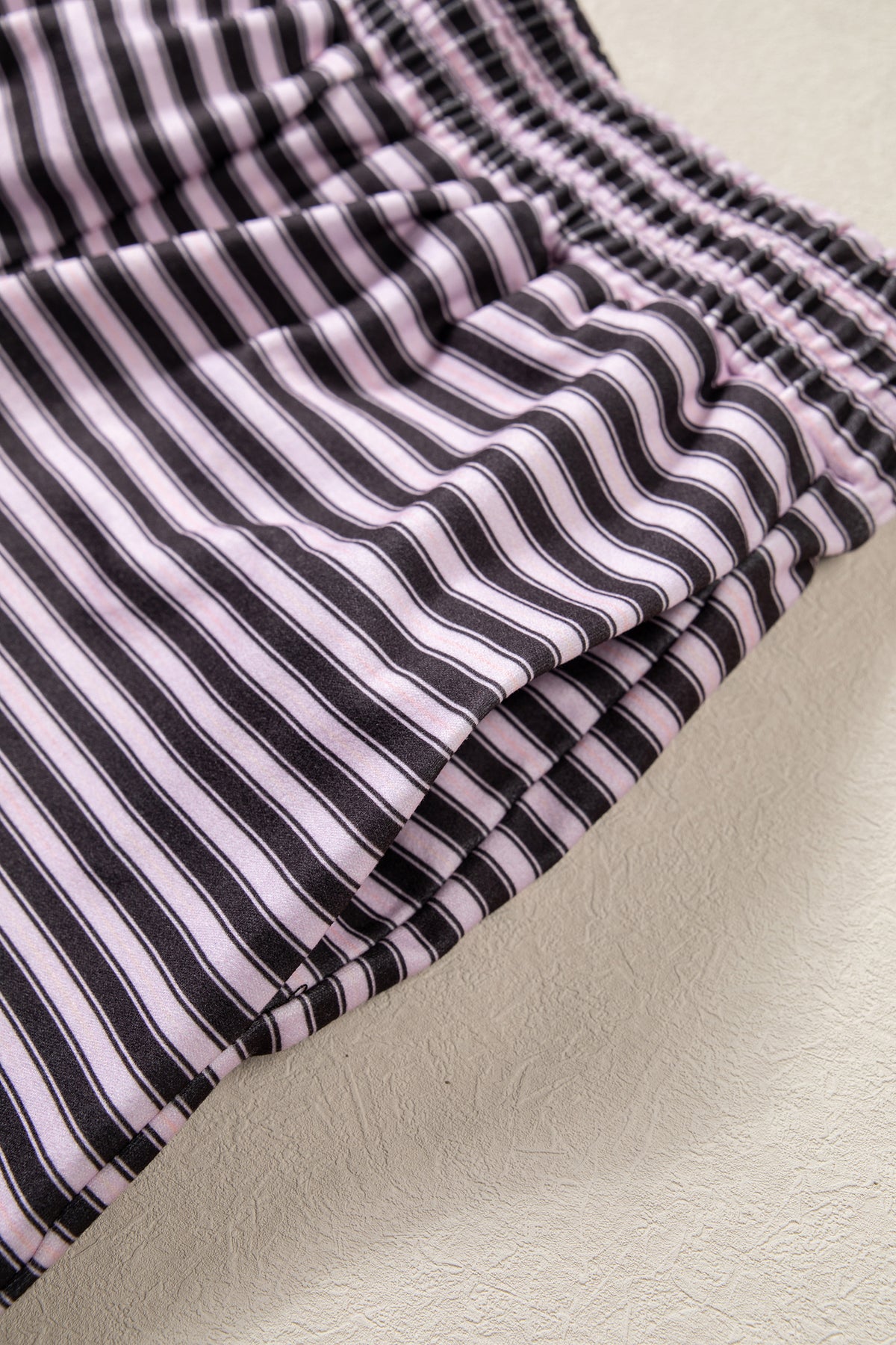 Stripe Long Sleeve Oversized Top & Shorts Set