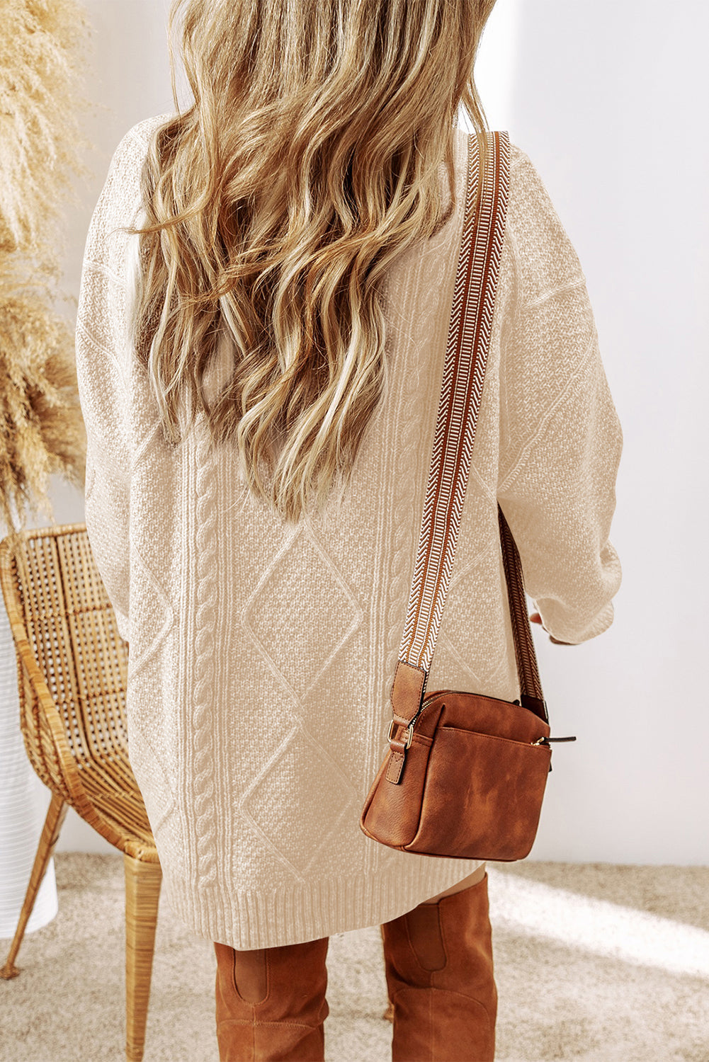 Cable Knit Drop Sweater Dress