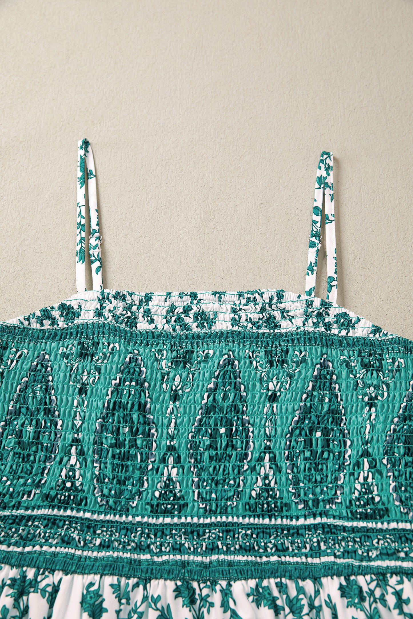 Green Boho Floral Print Maxi Dress