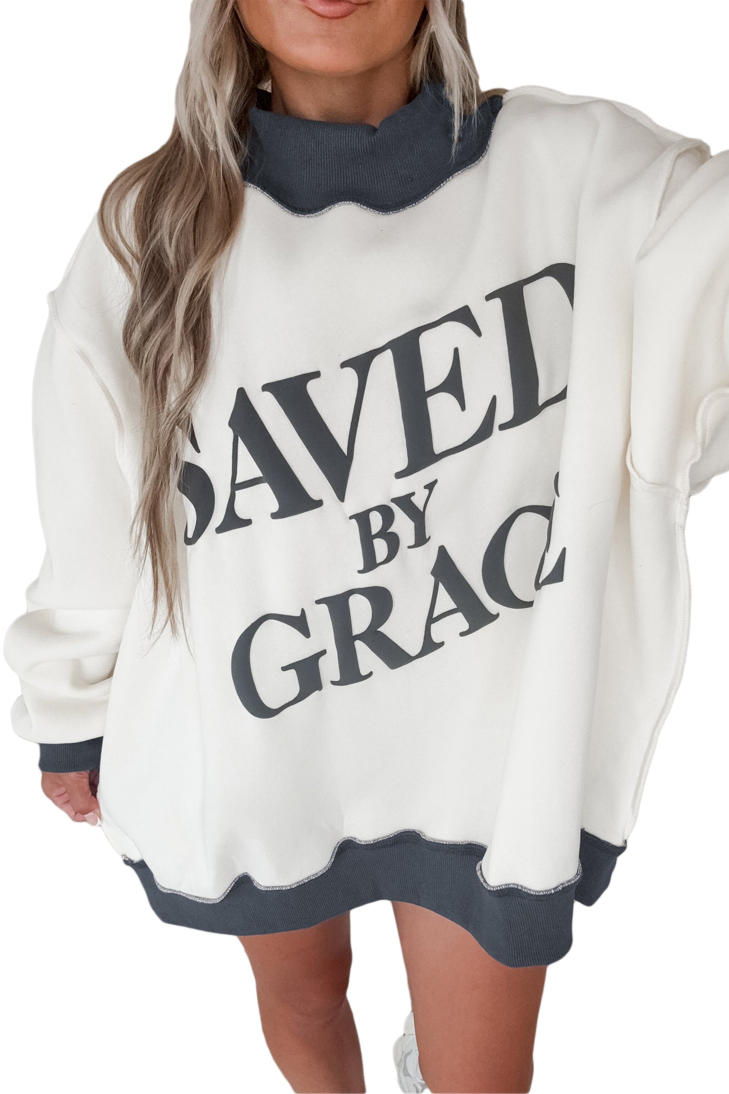 Saved By Grace Oversized Sweatshirt