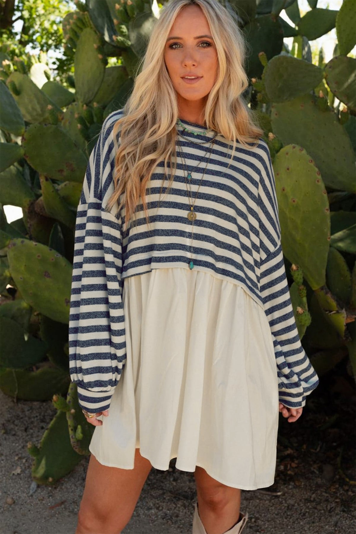 Blue Stripe Mini Dress