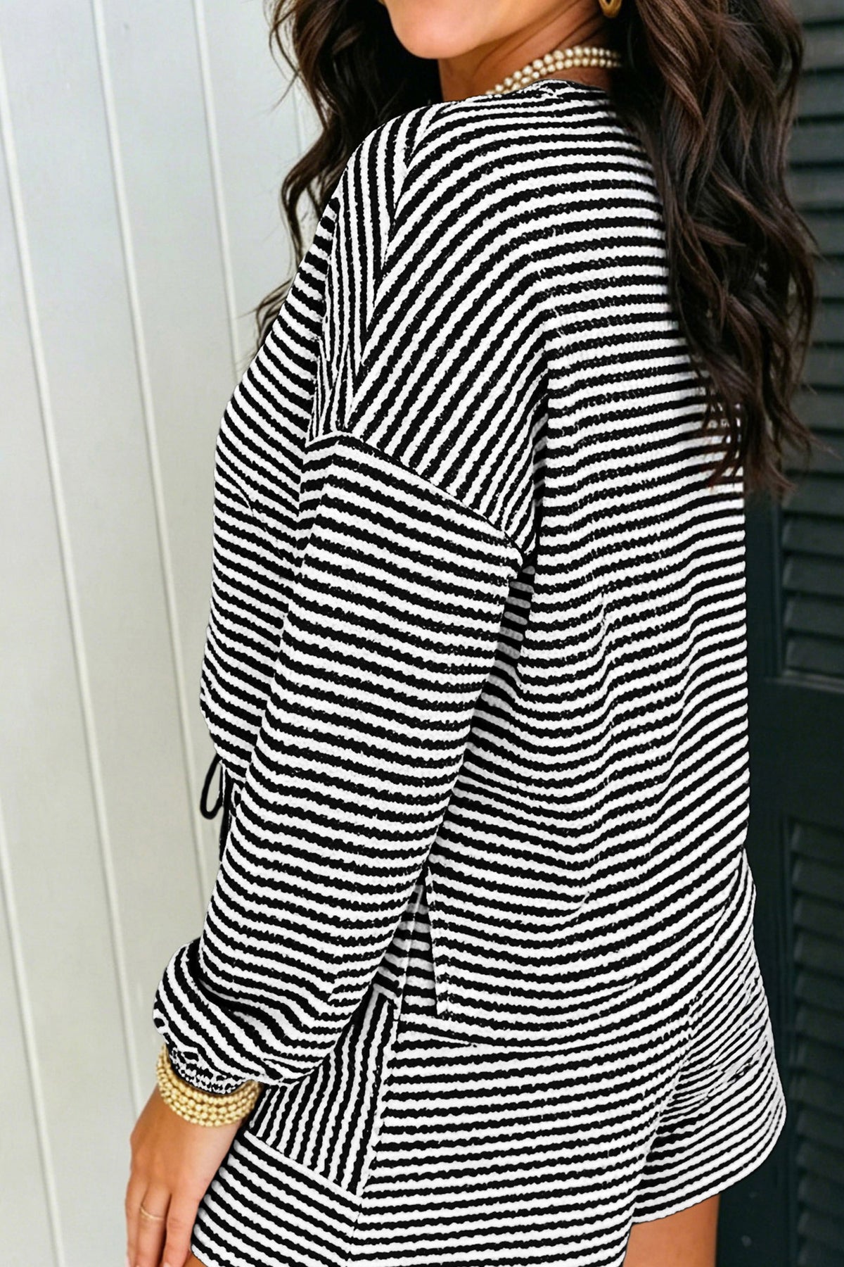 Stripe Two Piece Short Set