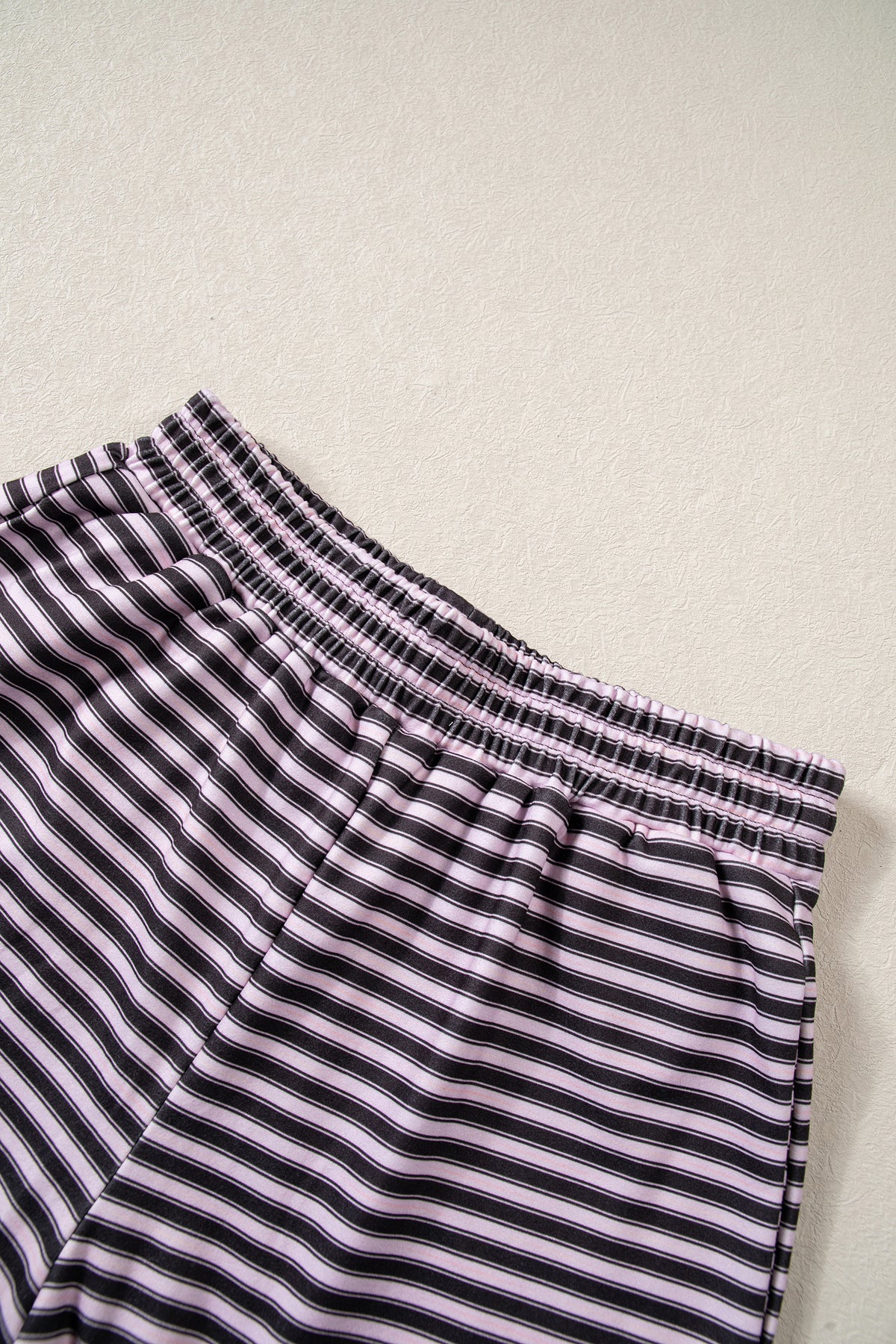 Stripe Long Sleeve Oversized Top & Shorts Set