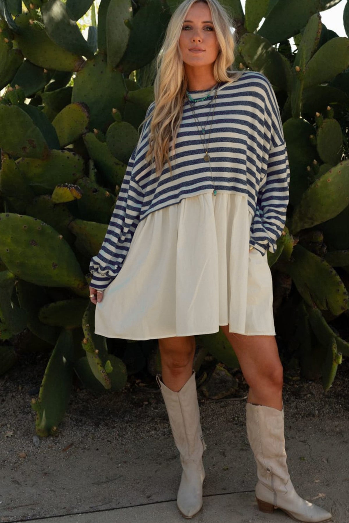 Blue Stripe Mini Dress
