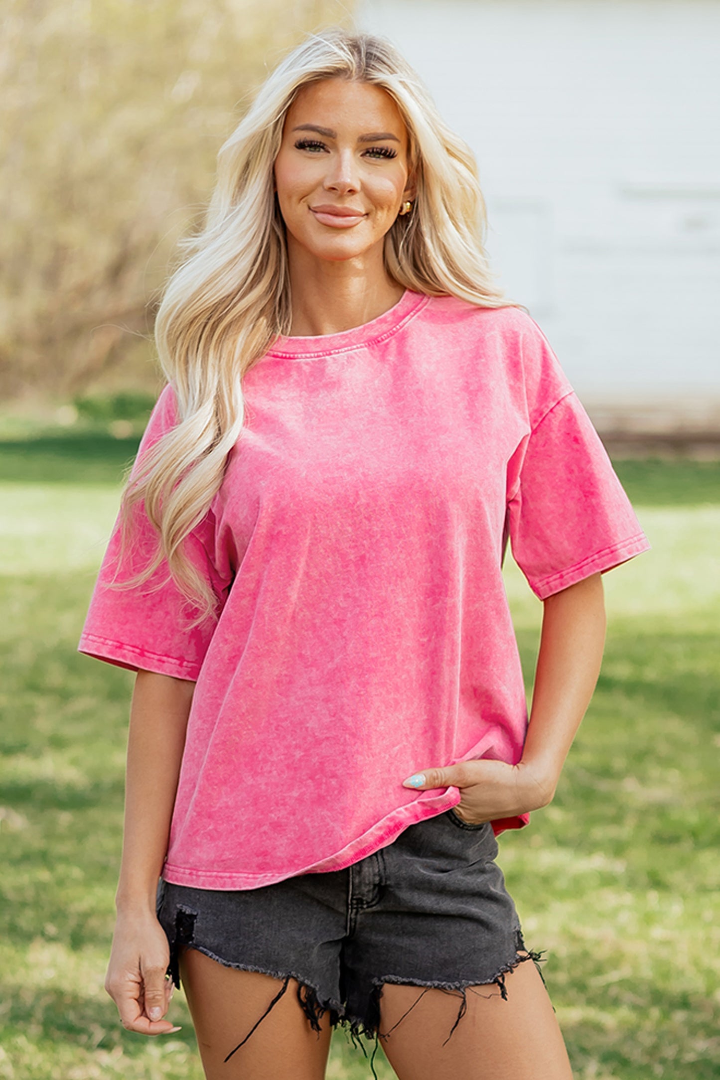 Cotton Mineral Washed Oversize Tee