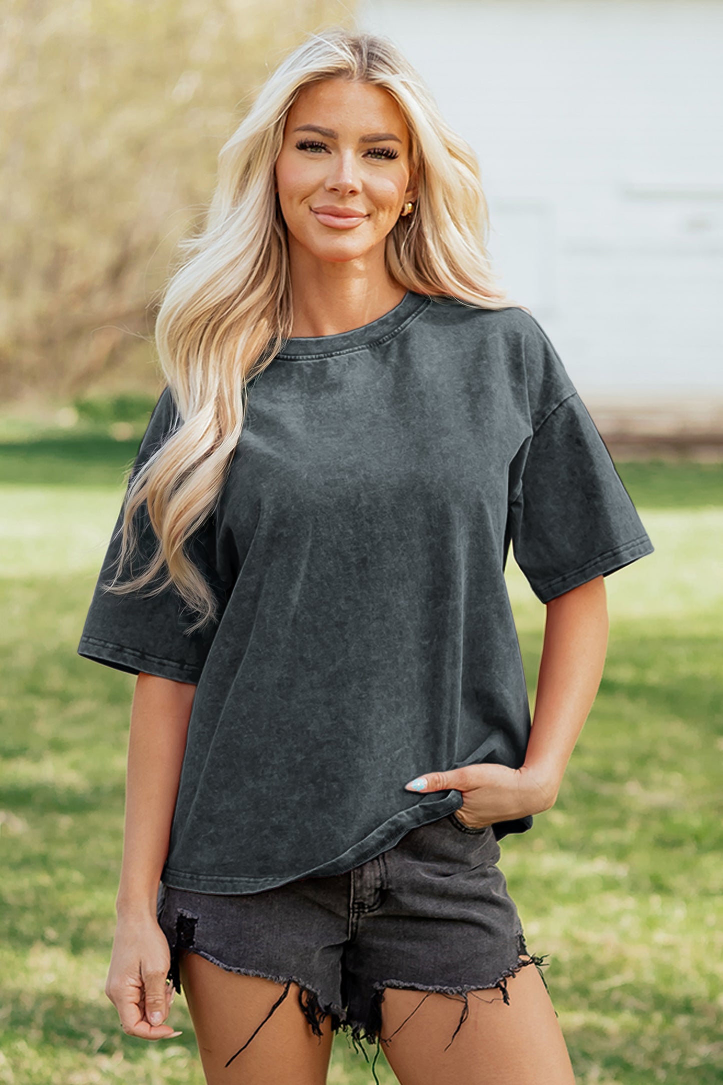 Cotton Mineral Washed Oversize Tee