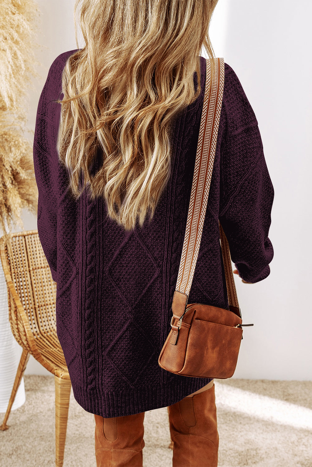 Cable Knit Drop Sweater Dress