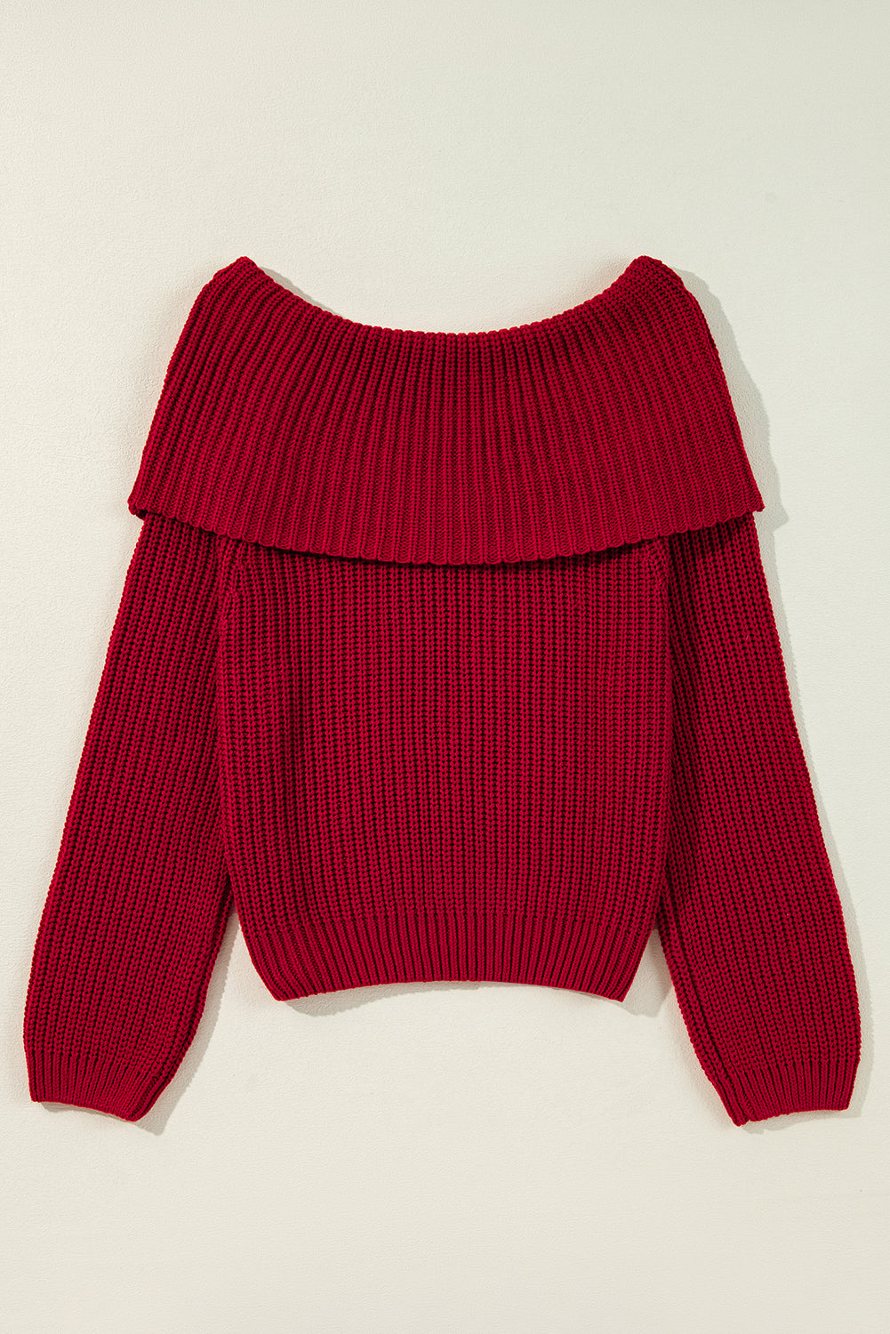 Red Off-the-shoulder Sweater