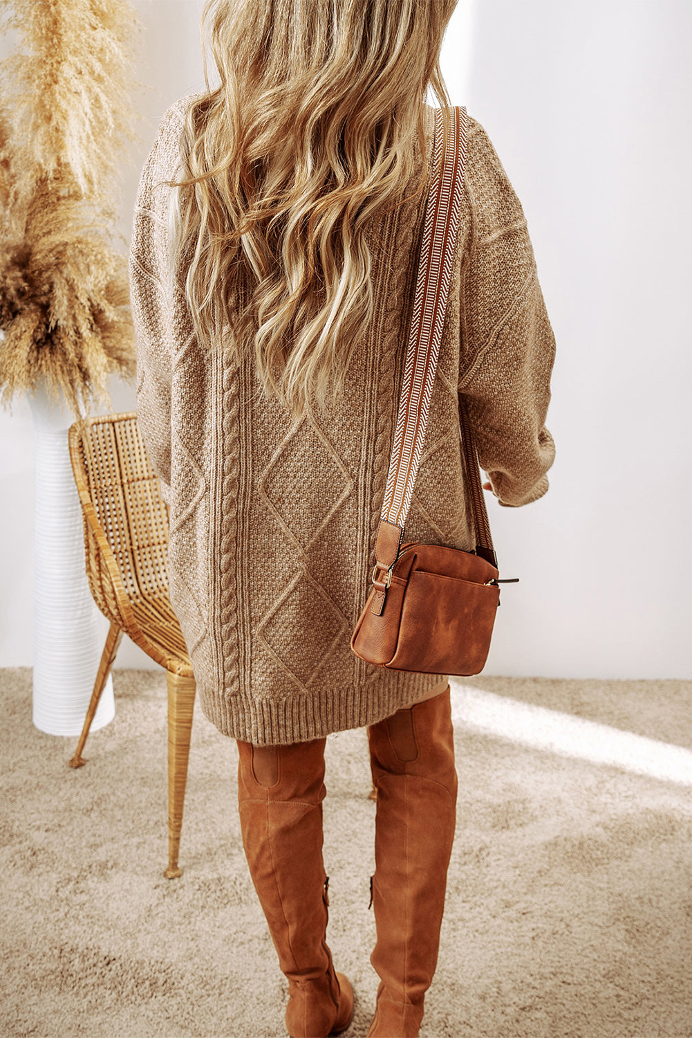 Cable Knit Drop Sweater Dress