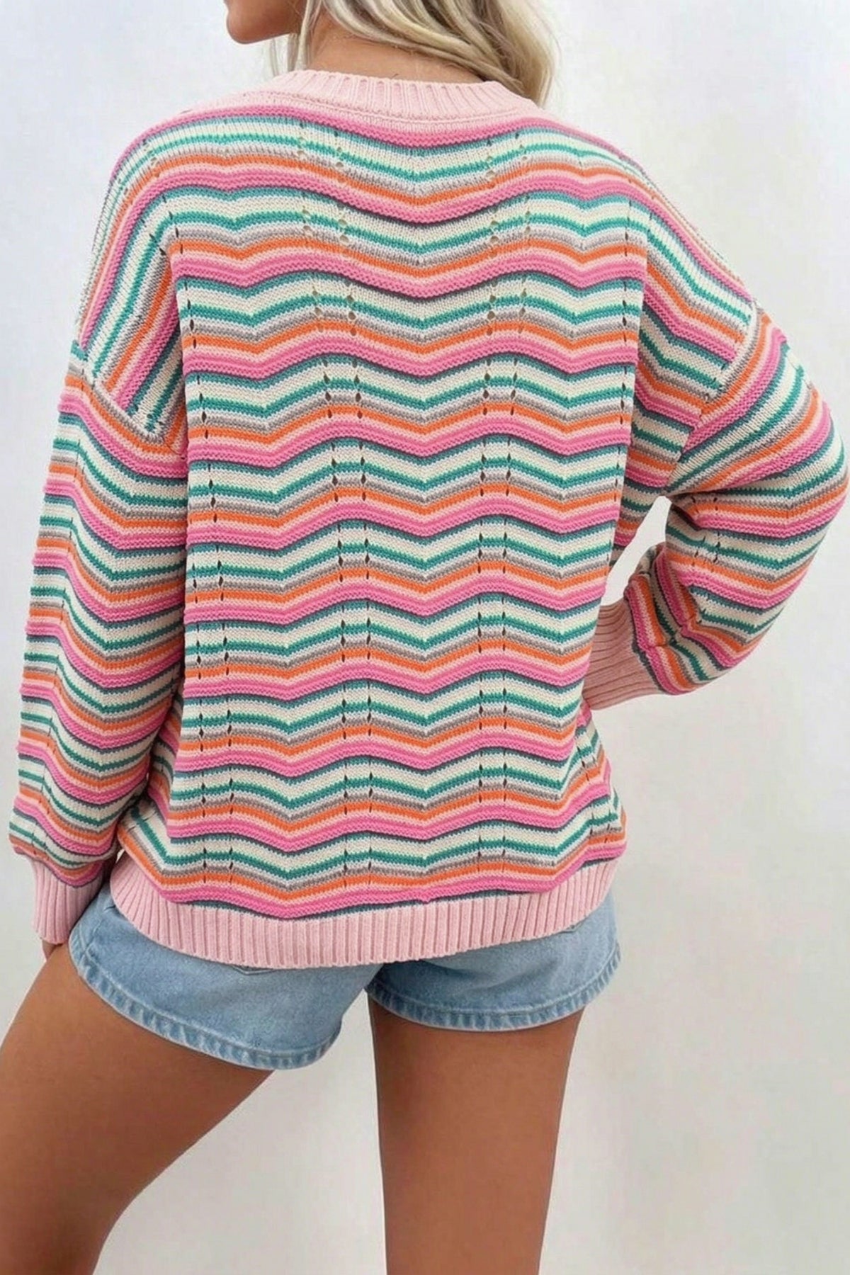 Multicolour Chevron Striped Sweater