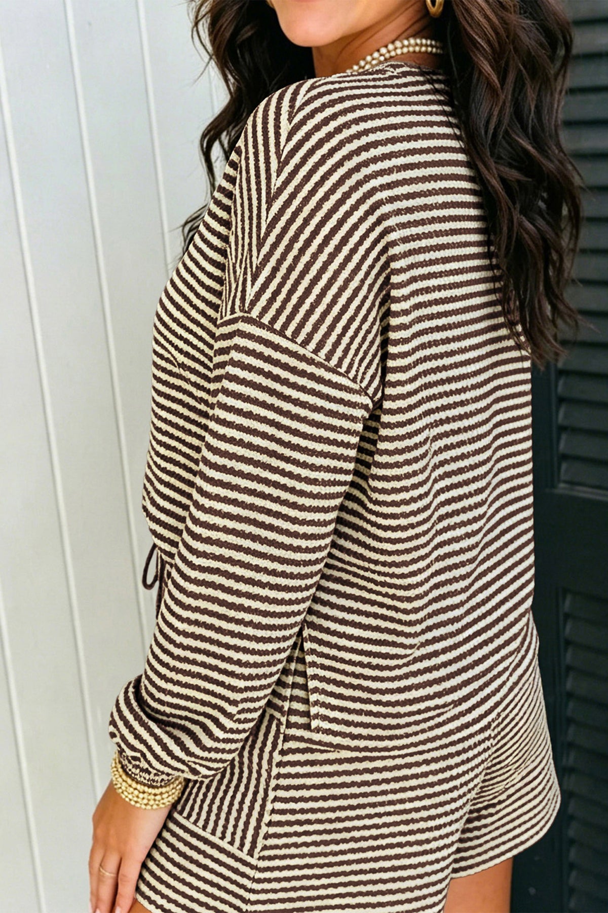 Stripe Two Piece Short Set