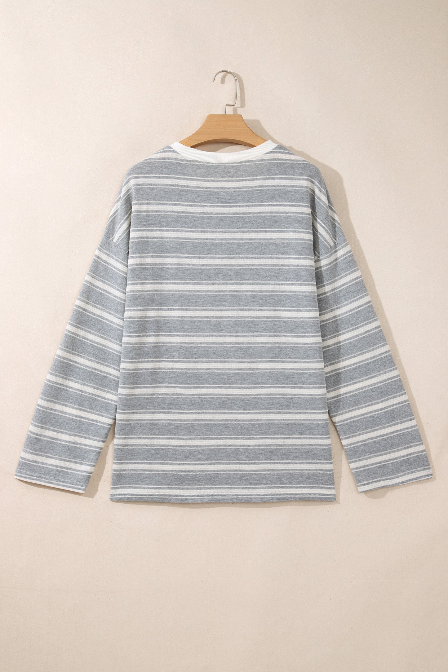 Gray Stripe Long Sleeve Tunic Top